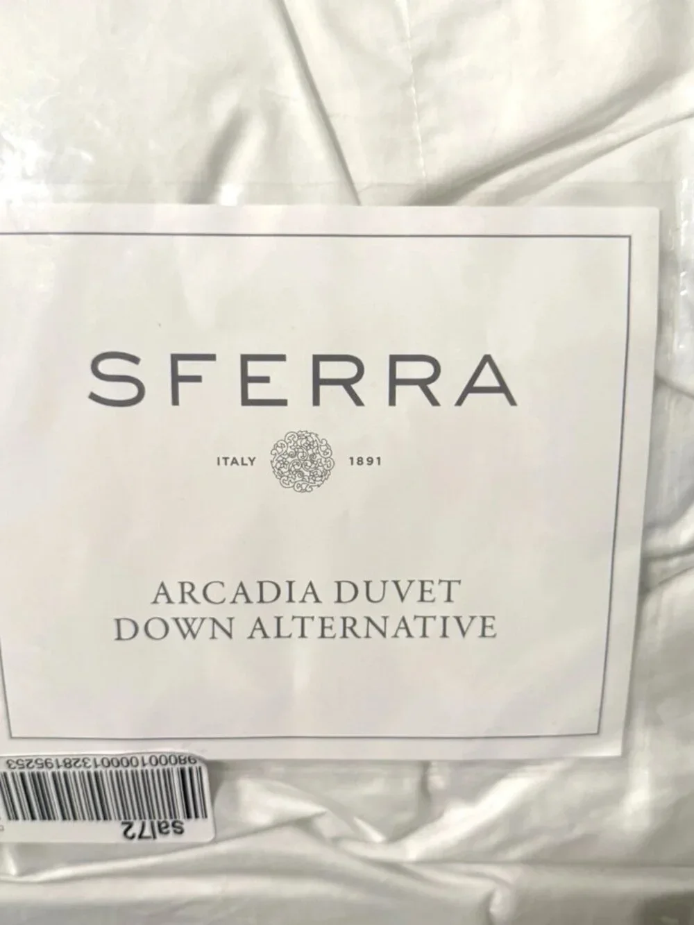 SFERRA Arcadia King Medium Down Alternative Duvet Comforter White 108x94